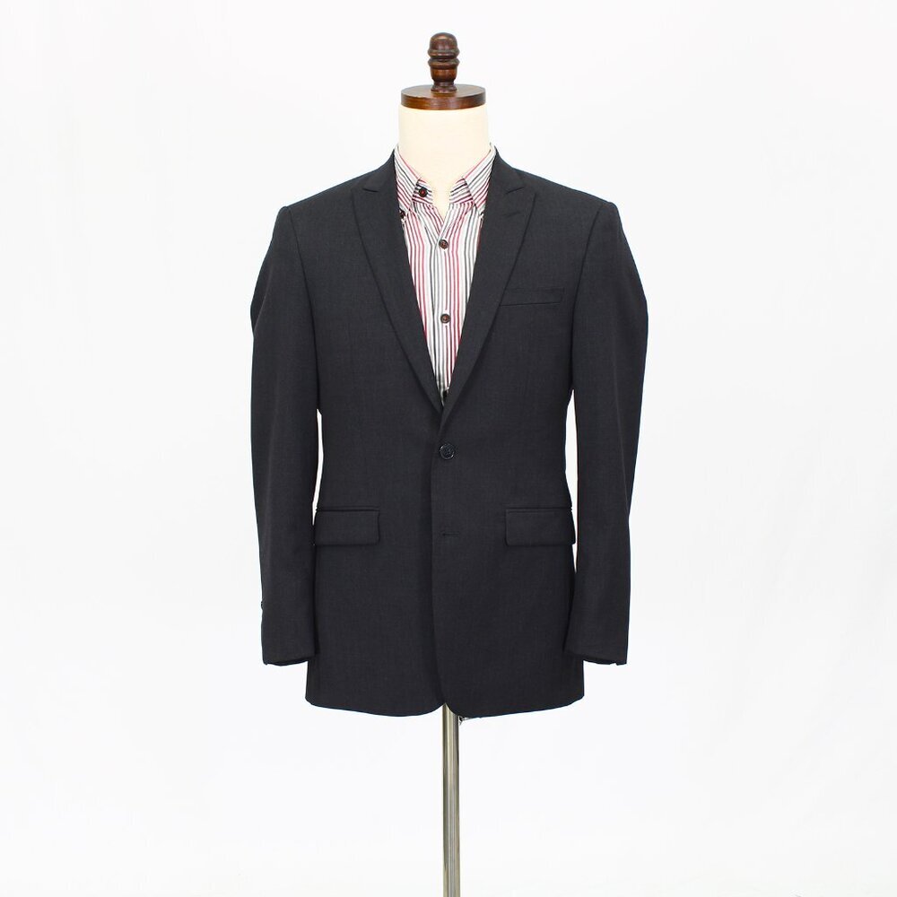 Calvin Klein 38R Gray Solid 2-Button Sport Coat Blazer Jacket P479